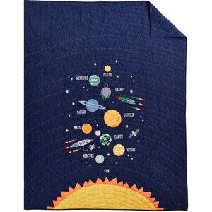 Pottery Barn Kids Solar System Glow-in-the-Dark TODDLER Quilt Throw RARE